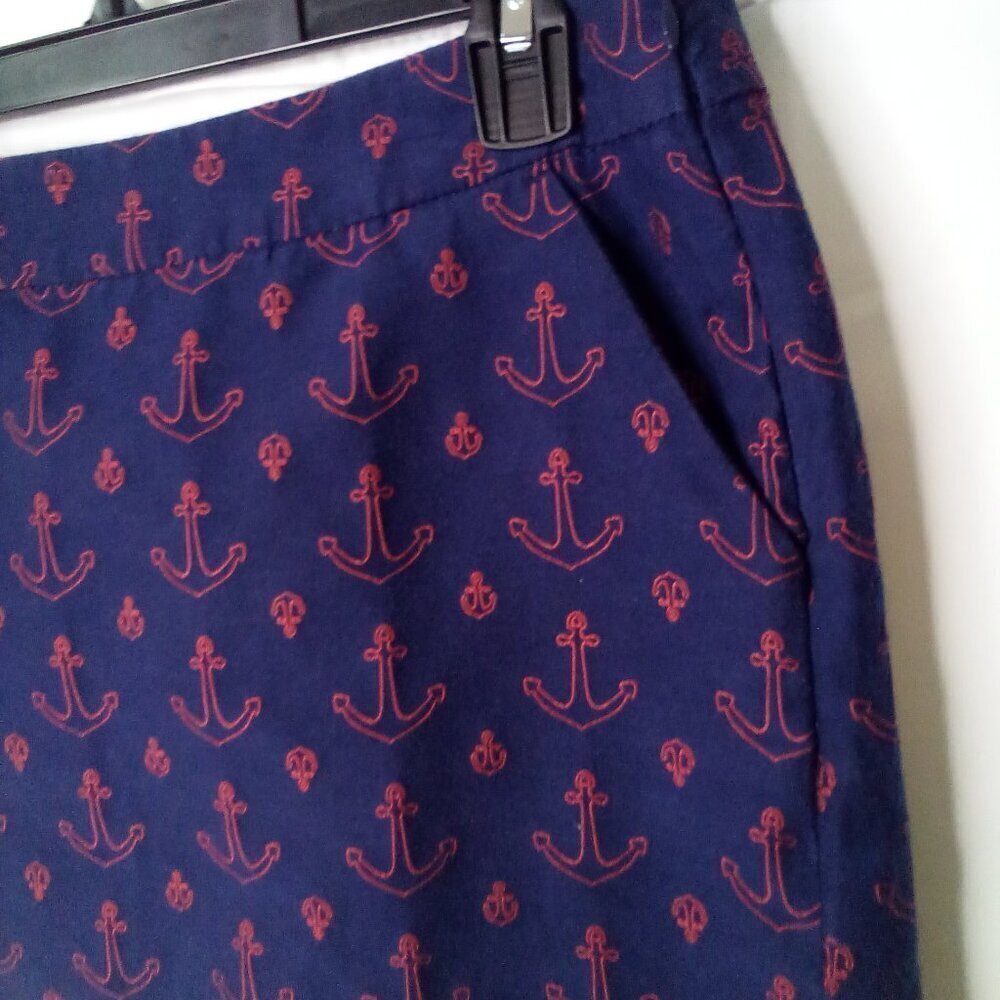 Tommy Hilfiger Skirt Women 8 Anchor Nautical Pockets Blue Red - Picture 8 of 16